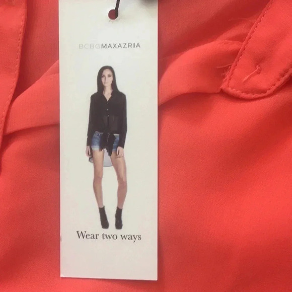 NWOT BCBG Maxzaria Orange Tunic Top Medium - Picture 7 of 11